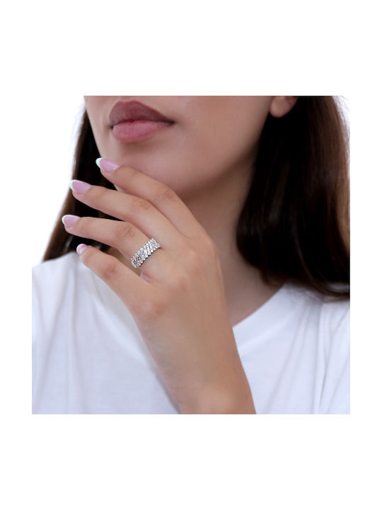 Damen Ring mit Diamanten aus Weißgold 18K