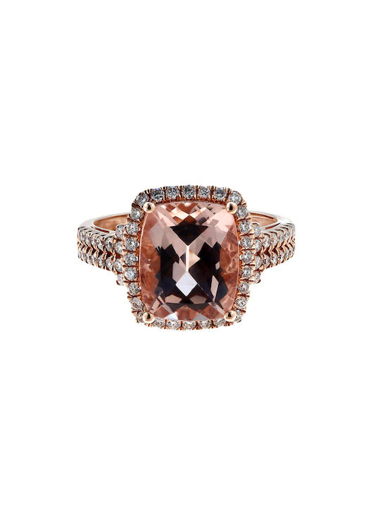 Women's Ring with Diamond from Rose Gold 14K