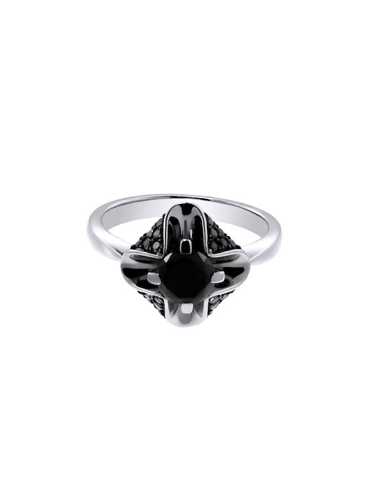 Women's White Gold Ring with Diamond 18K