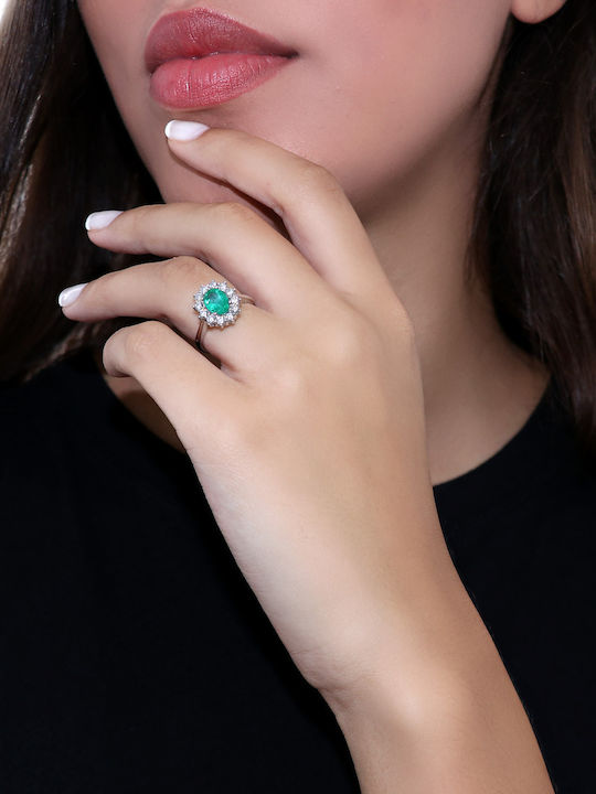Damen Ring mit Diamant aus Weißgold 18K