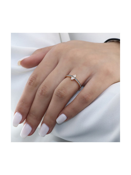 Damen Ring mit Diamanten Vergoldeter