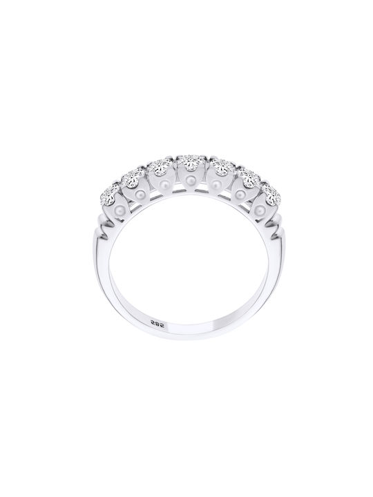 Women's White Gold Eternity Ring with Zircon 14K