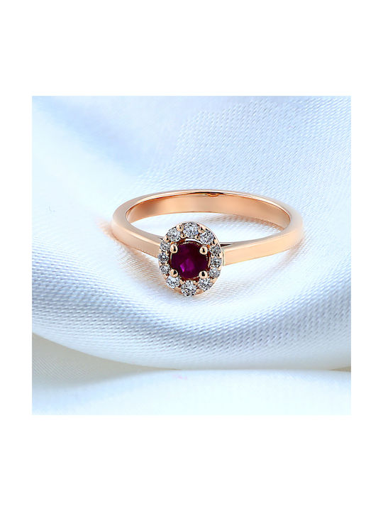 Women's Gold Plated Ring with Diamond