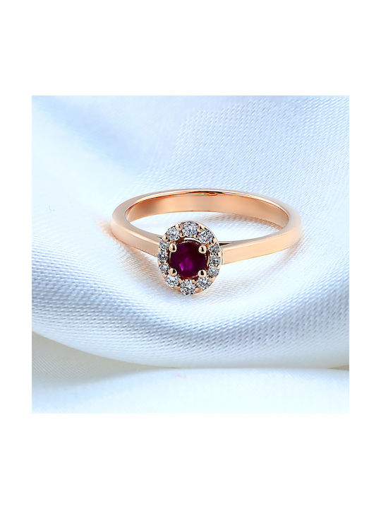 Women's Ring with Diamond Gold Plated