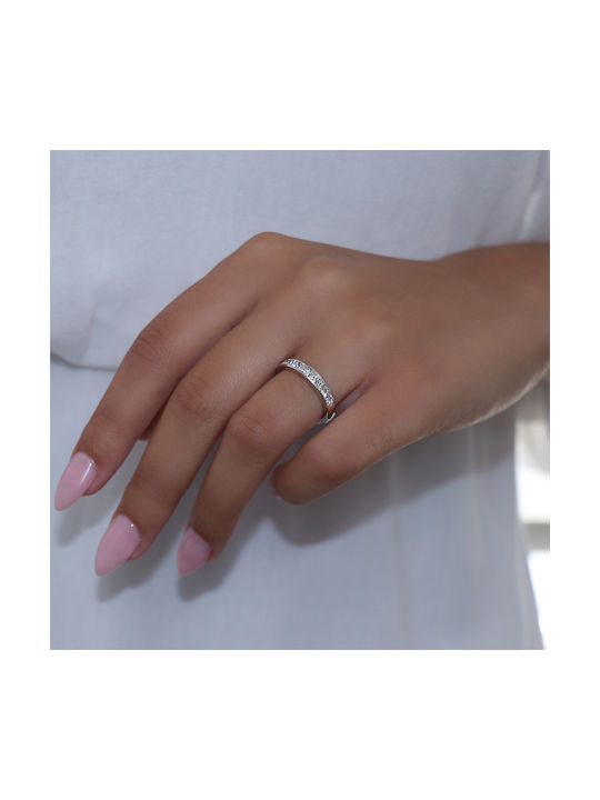 Damen Ring mit Diamanten aus Weißgold 18K