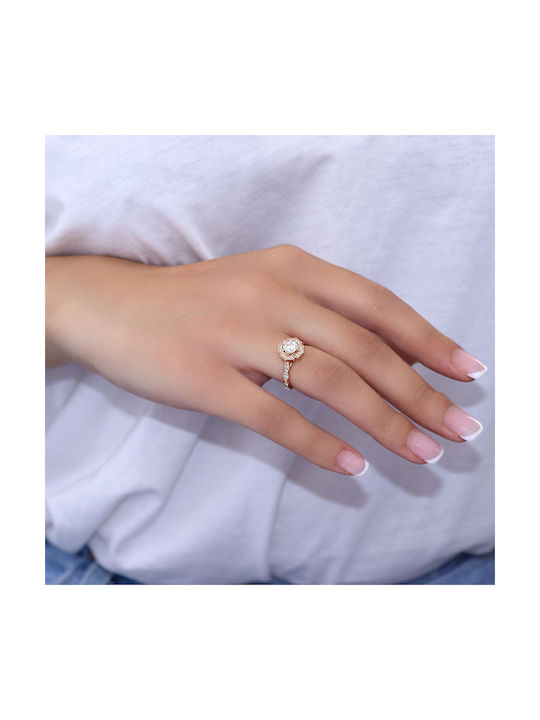 Women's Ring with Diamond from Rose Gold 18K