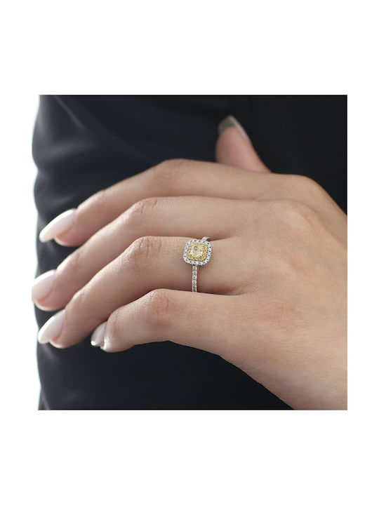 Damen Ring mit Diamanten aus Weißgold 18K