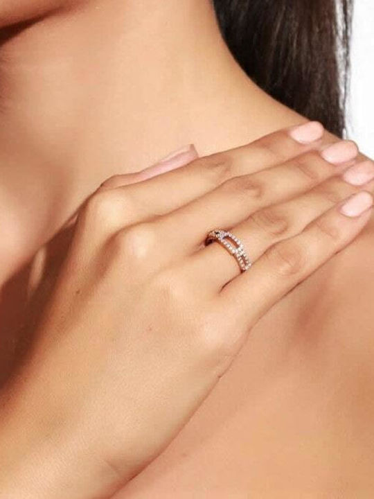 Eforo Дамски Пръстен с Циркони от Злато 14K