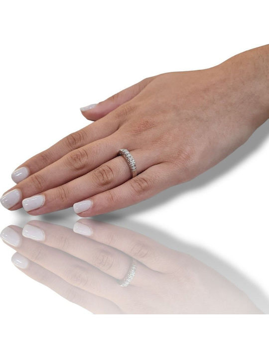 Damen Ring Halbring mit Diamant aus Weißgold 18K