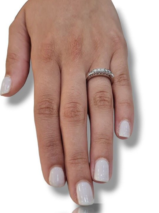 Damen Ring Halbring mit Diamant aus Weißgold 18K