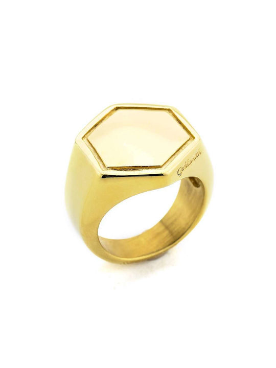 Goldsmith Goldsmith Ανδρικό Δαχτυλίδι από Ατσάλι Επιχρυσωμένο Goldsmith Goldsmith Ανδρικό Δαχτυλίδι από Ατσάλι Επιχρυσωμένο