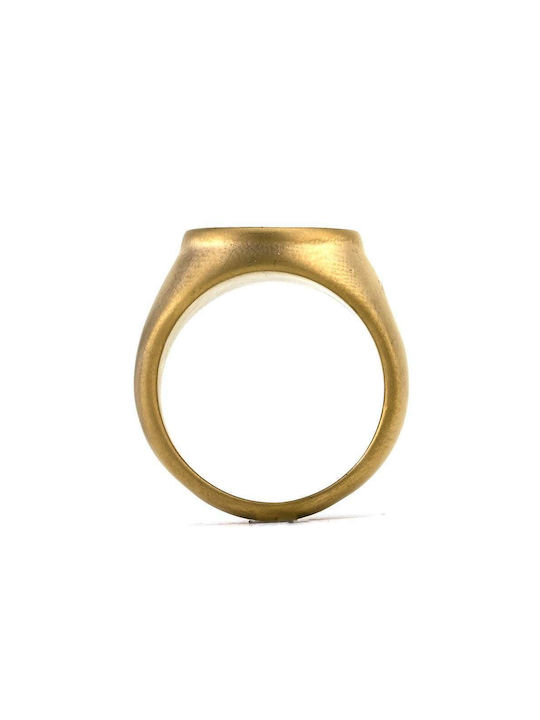Goldsmith Goldsmith S Round Matte Stainless Ανδρικό Δαχτυλίδι από Ατσάλι Επιχρυσωμένο Goldsmith Goldsmith S Round Matte Stainless Ανδρικό Δαχτυλίδι από Ατσάλι Επιχρυσωμένο