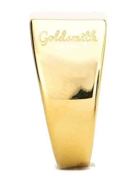 Goldsmith Goldsmith S Signet Stainless Ring made of Steel Gold Plated