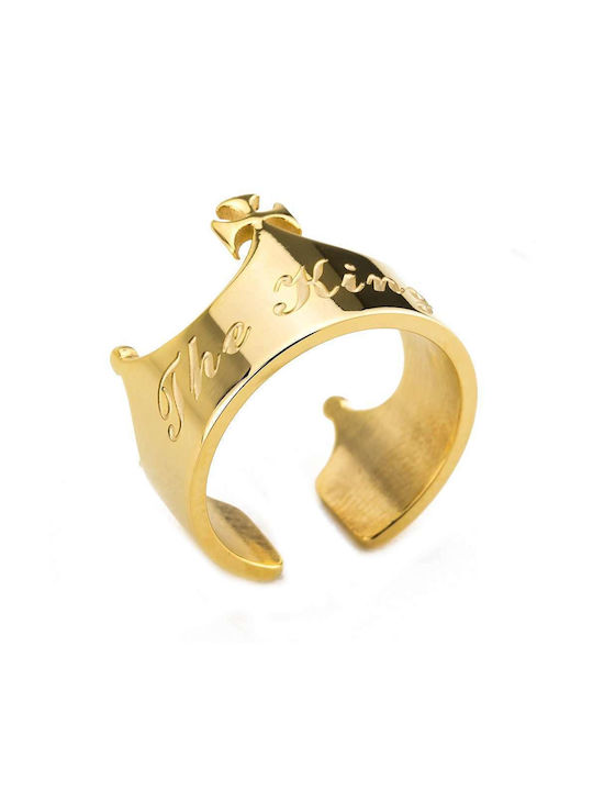 Goldsmith Goldsmith King Crown Stainless Ring made of Steel Gold Plated