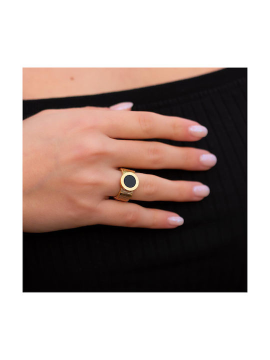 Piercing.gr Damen Ring aus Stahl Vergoldet