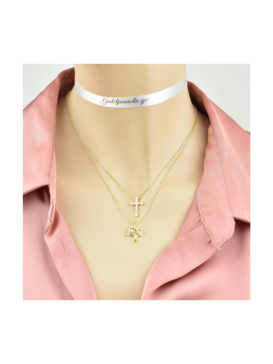 Women's Cross from Gold Plated Silver with Chain