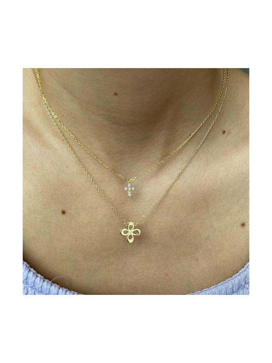 Women's Cross from Gold Plated Silver with Chain