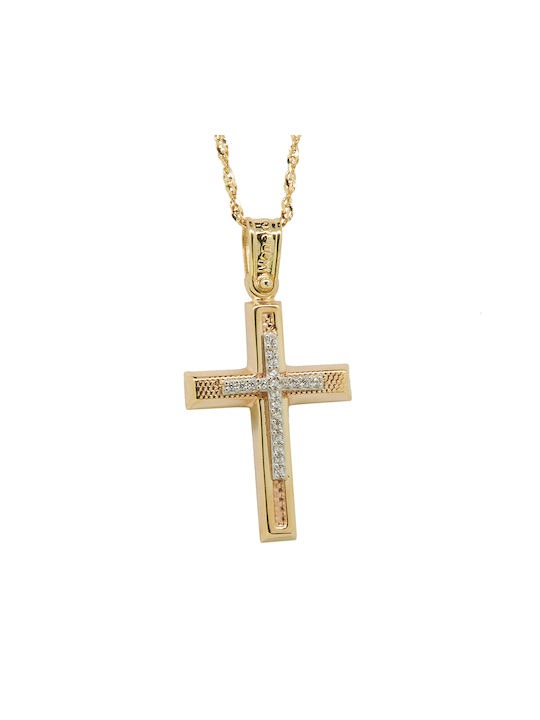 Damen Gold Kreuz 14K