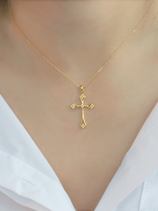 Margaritari Златен Кръст 18K с Верижка
