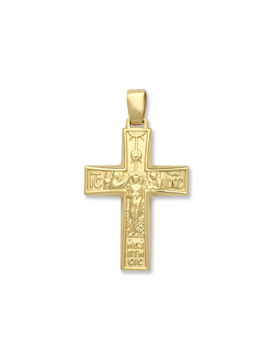 Damen Gold Kreuz 14K Beidseitig