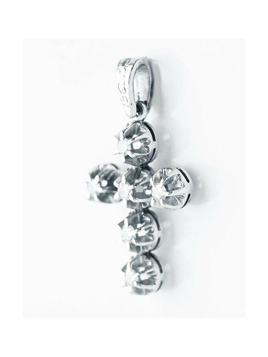 White Gold Cross 18K