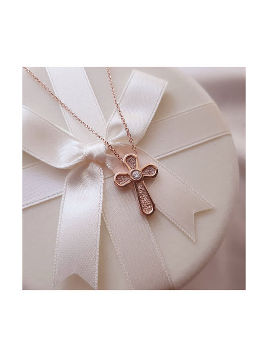 Women's Rose Gold Cross 14K with Chain