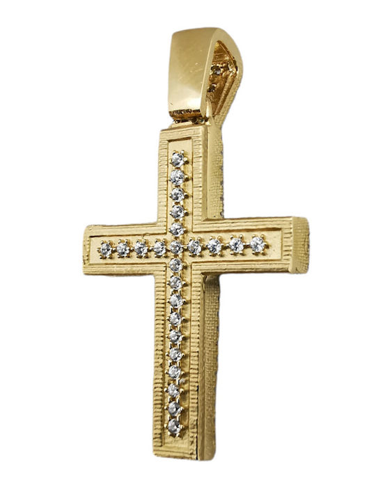 Kosmima1 Damen Gold Kreuz 14K Beidseitig