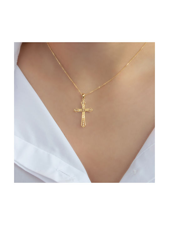 Gold Kreuz 18K mit Kette