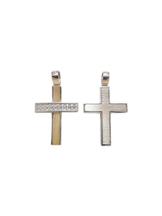 Daskalakis Women's Gold Cross 14K Double Sided