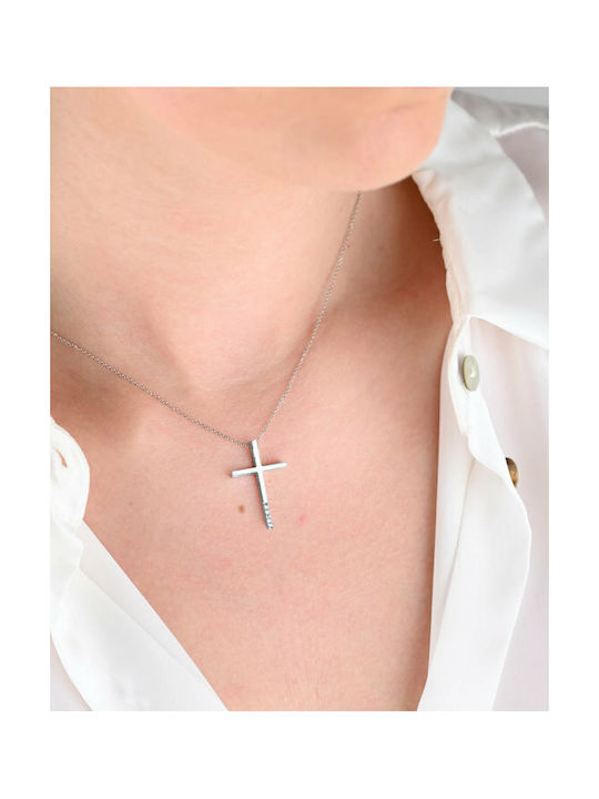 White Gold Cross 9K