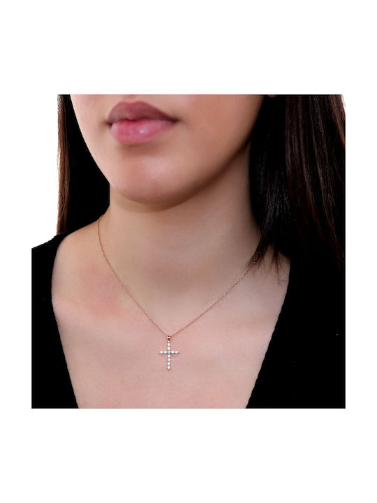 Women's Rose Gold Cross 14K