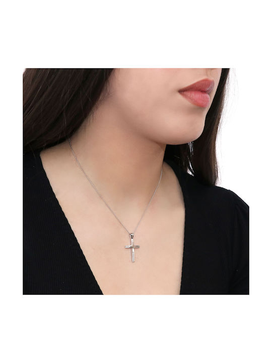 Femeiesc Aur Alb Cruce 14K