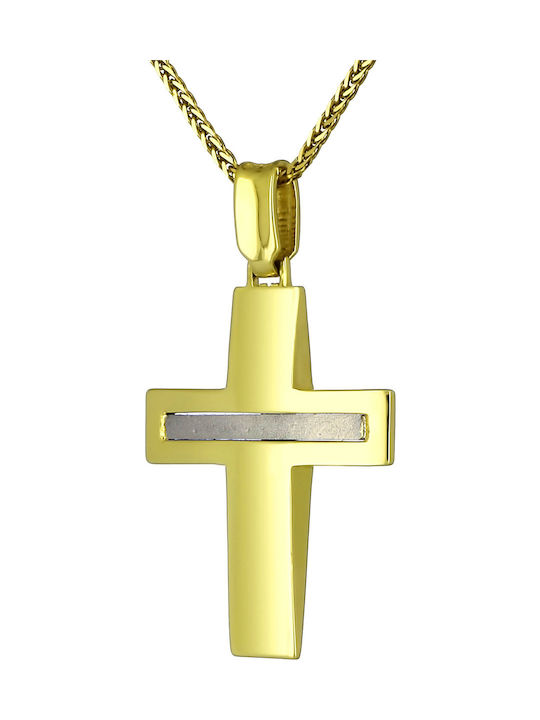 Damen Gold Kreuz 14K Beidseitig