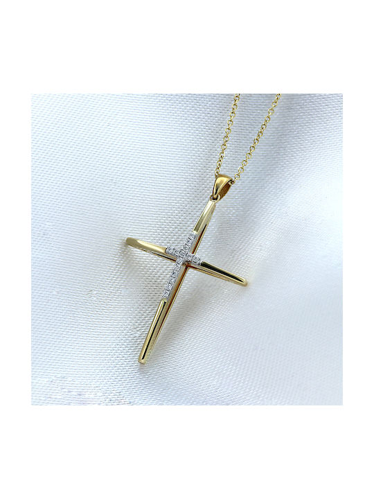 Gold Kreuz 18K mit Kette