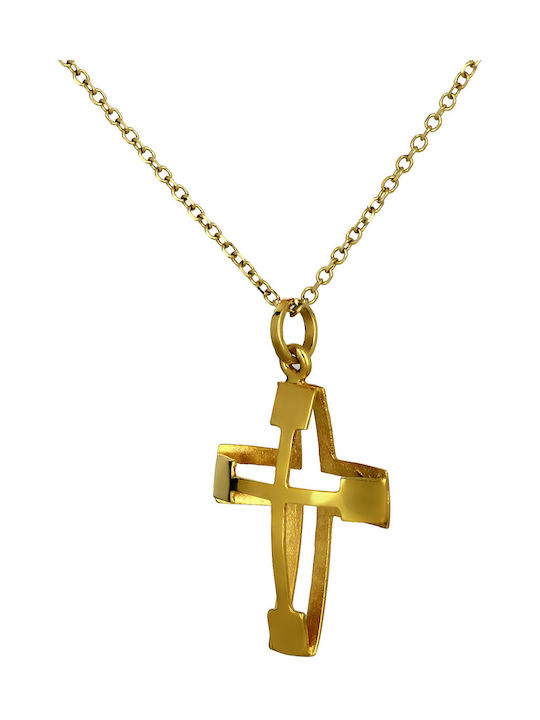 Damen Gold Kreuz 14K Beidseitig