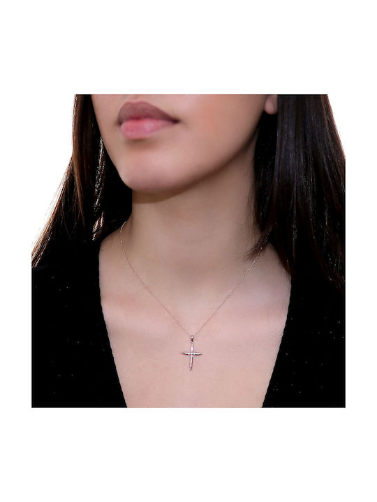 Rose Gold Cross 14K with Chain