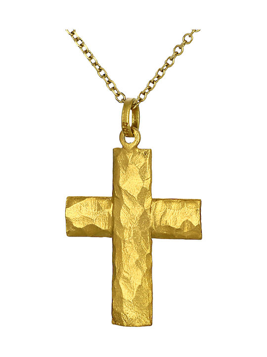 Men's Gold Cross 14K Double Sided with the Crucified