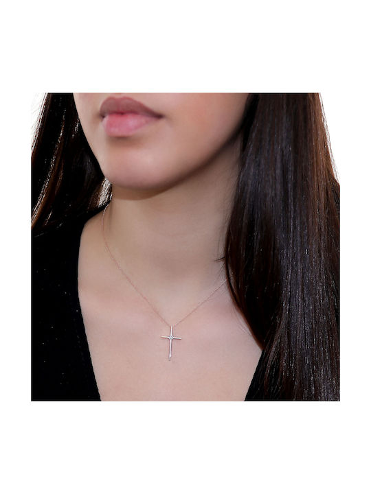 Roségold Kreuz 18K mit Kette