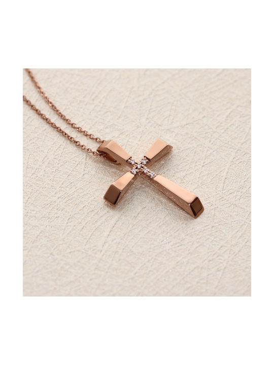 Women's Rose Gold Cross 14K with Chain