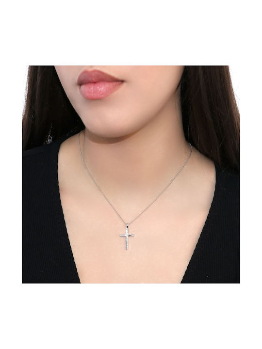 Women's White Gold Cross 14K