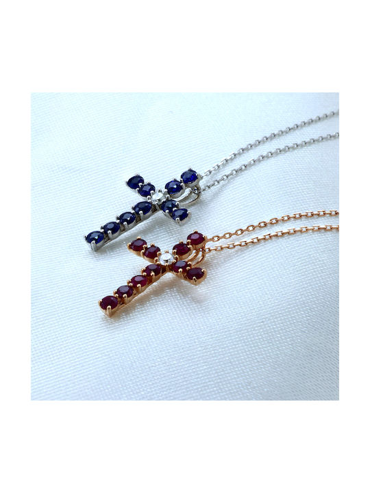 Women's Rose Gold Cross 18K with Chain