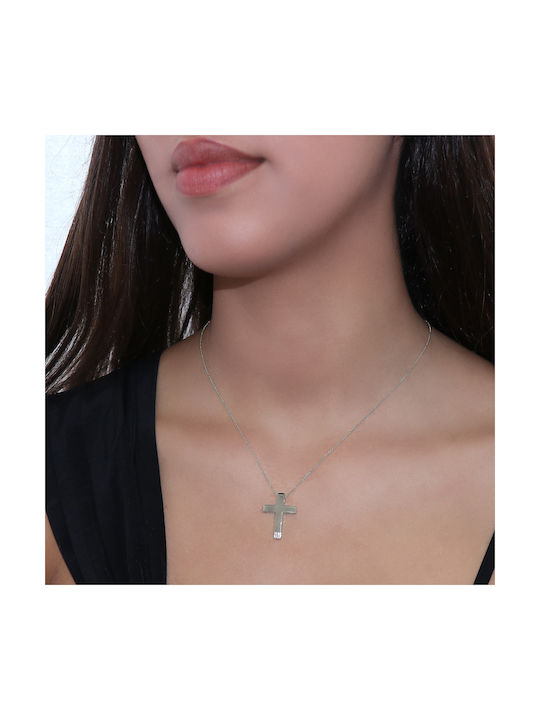 Women's White Gold Cross 14K