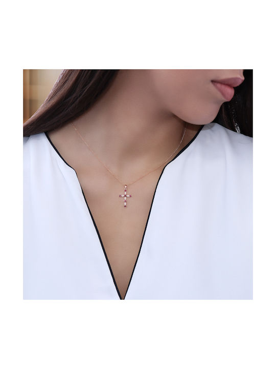 Rose Gold Cross 18K with Chain