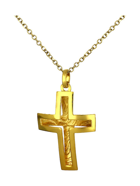 Damen Gold Kreuz 14K Beidseitig