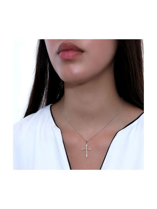 Women's White Gold Cross 14K