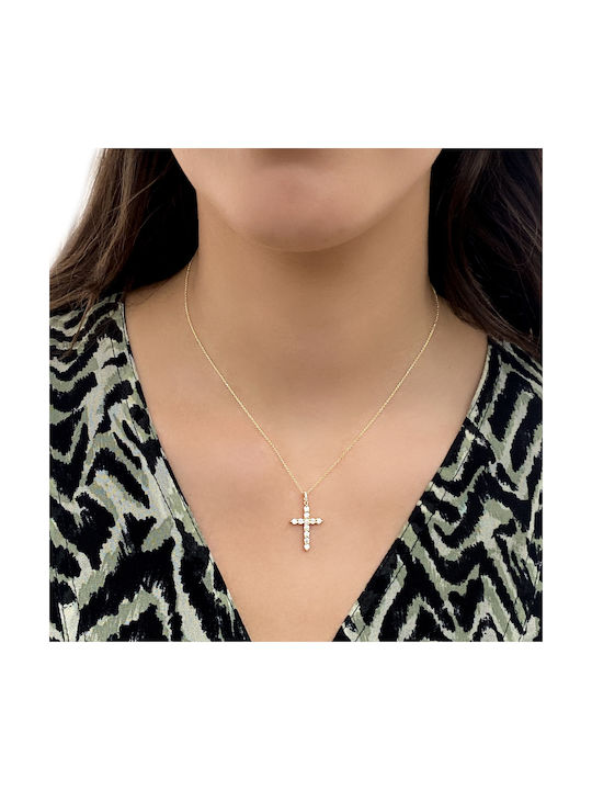 Gold Kreuz 18K mit Kette