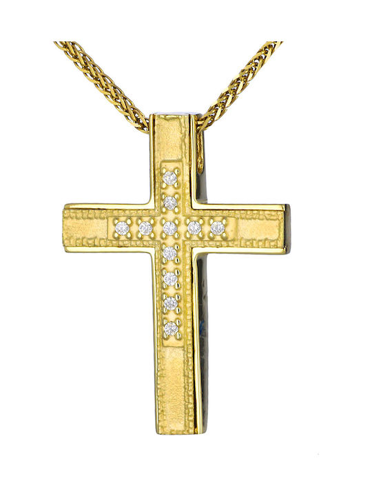 Women's Gold Cross 14K Double Sided