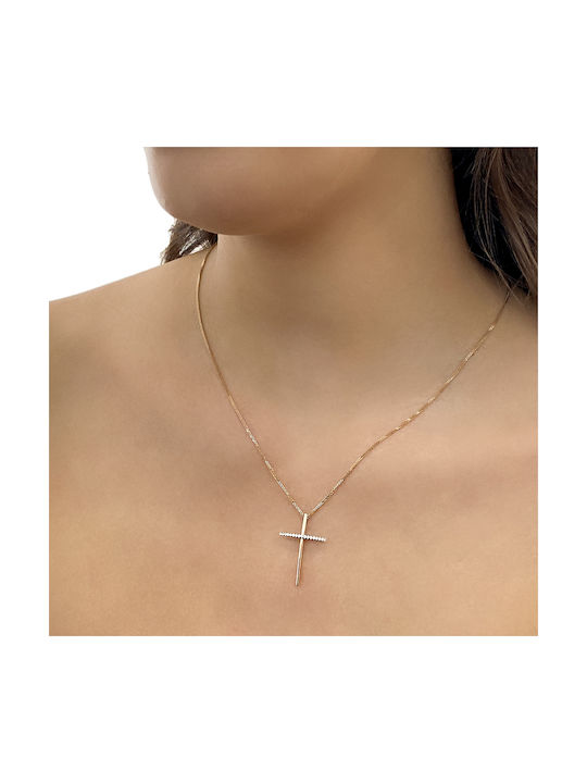 Women's Rose Gold Cross 18K