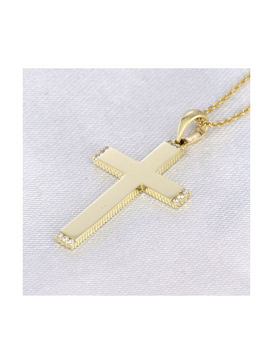 Gold Kreuz 18K mit Kette