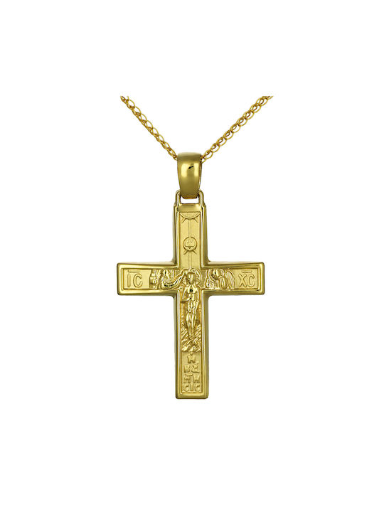 Herren Gold Kreuz 14K Beidseitig